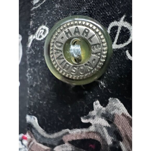 Harley Davidson Mens Vintage Black All Over Motorcycles Print Button Up Shirt XL - Picture 7 of 9